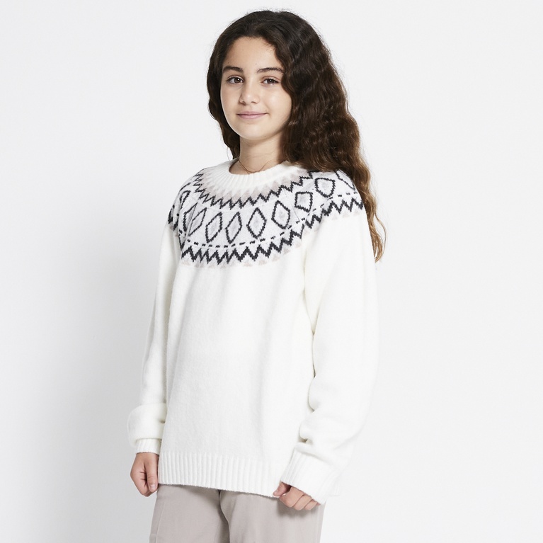 Pattern knit sweater "Britta star" Offwhite 2